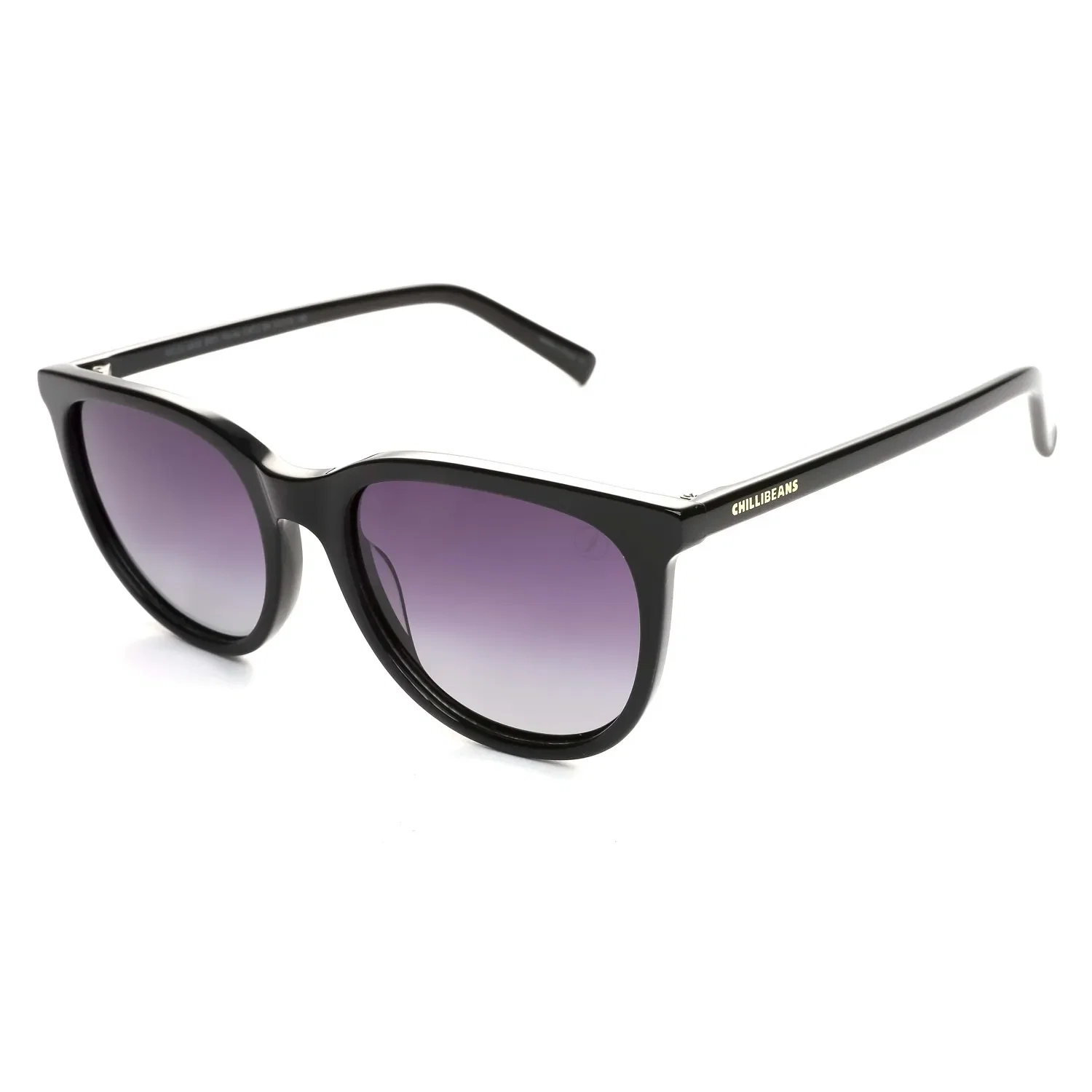 Óculos de Sol Feminino Chilli Beans Redondo Degradê Preto Polarizado