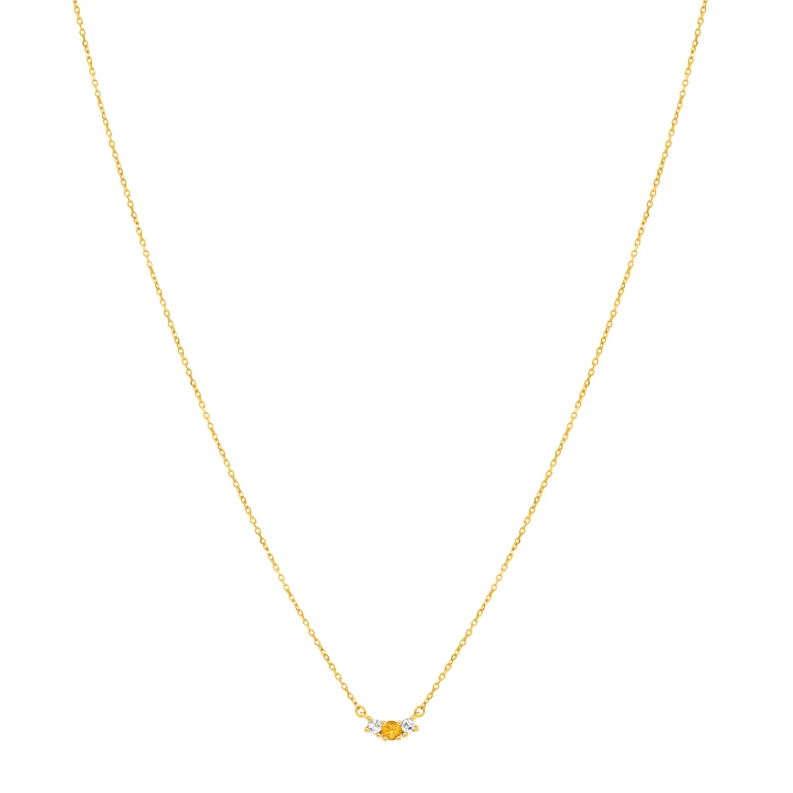 Colar Cores em Ouro Amarelo 18k com Citrino e Topázios Incolores, 45cm