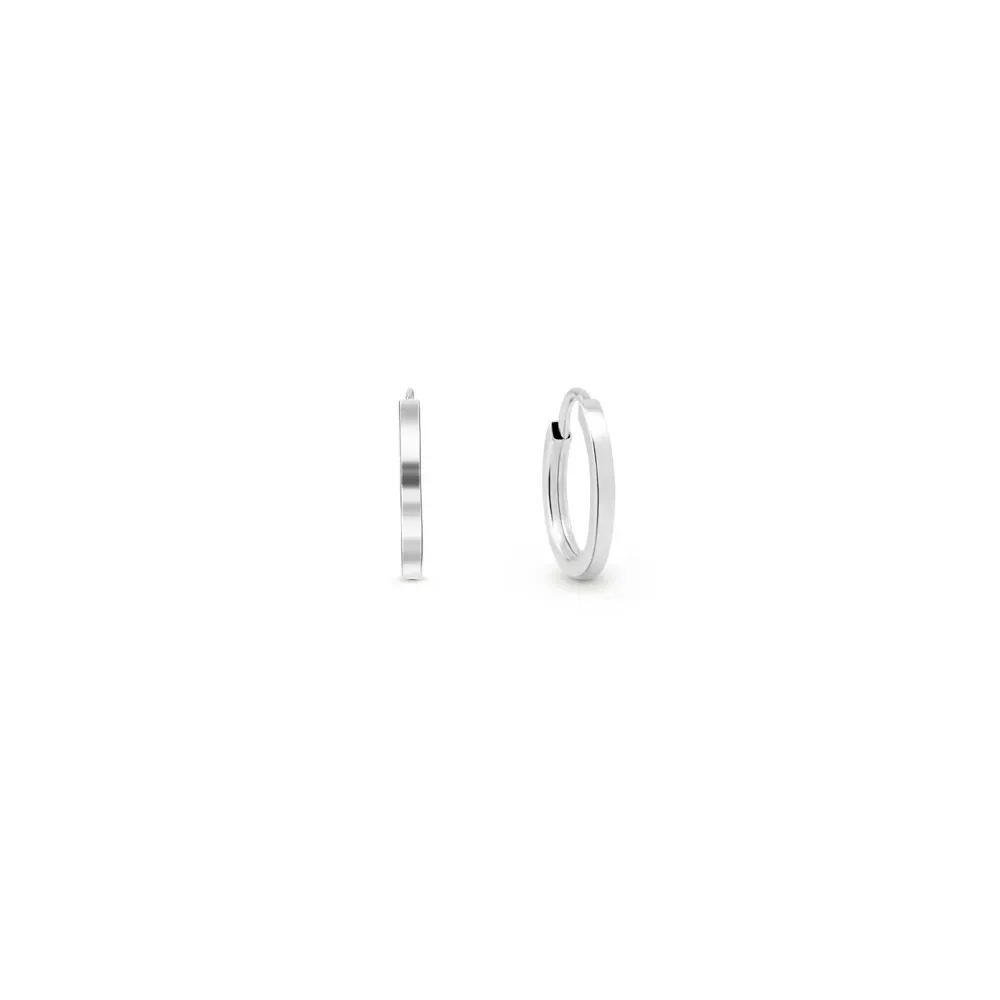 Argola em Ouro Branco 18k, 10mm