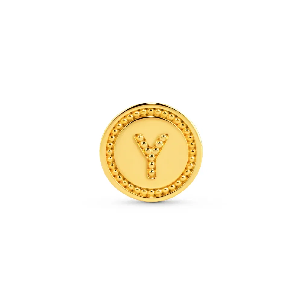 Pingente Life Letra Y em Prata 925 com Banho de Ouro Amarelo 18k — imagem 1