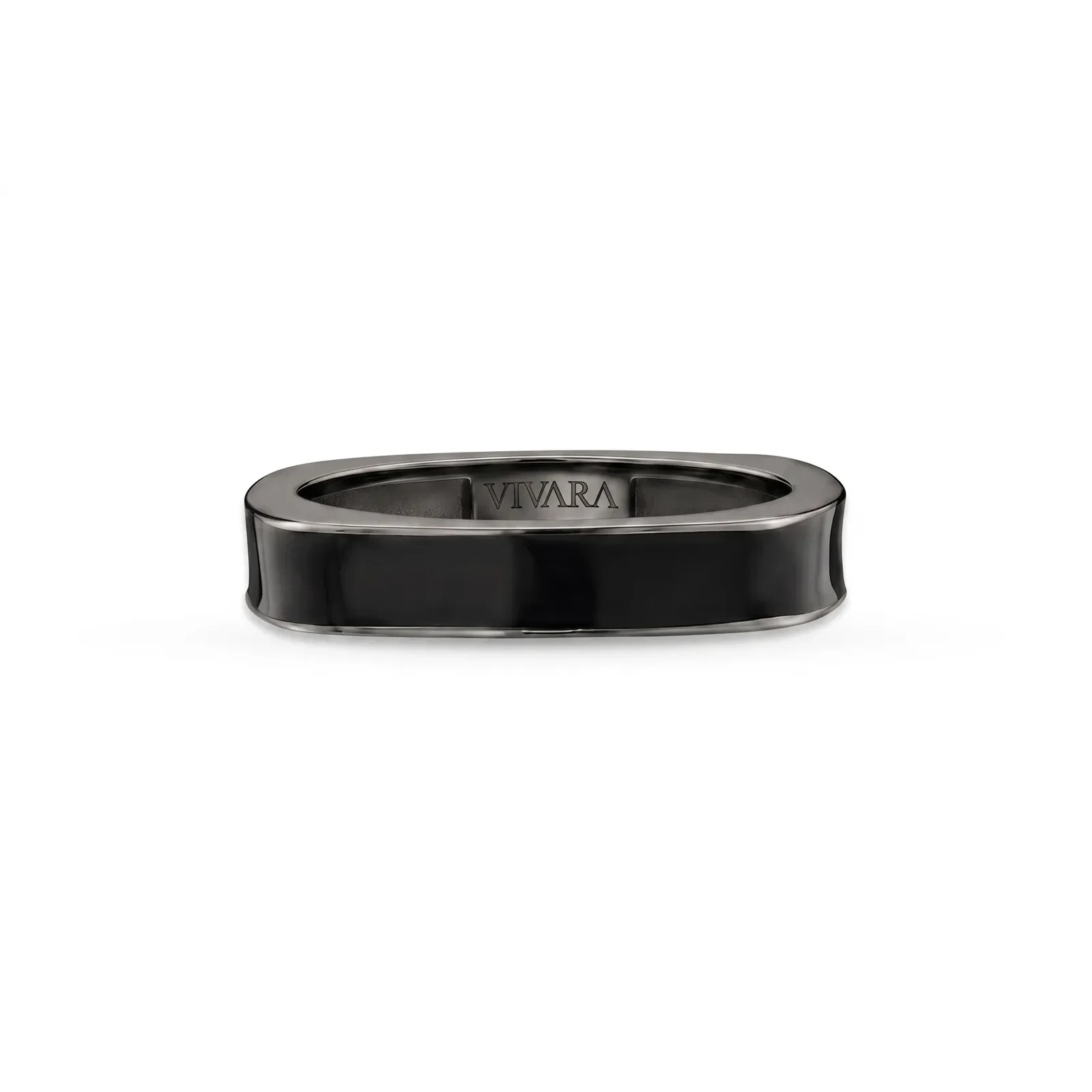 Anel Square em Prata 925 com Ródio Negro e Esmalte — imagem 1