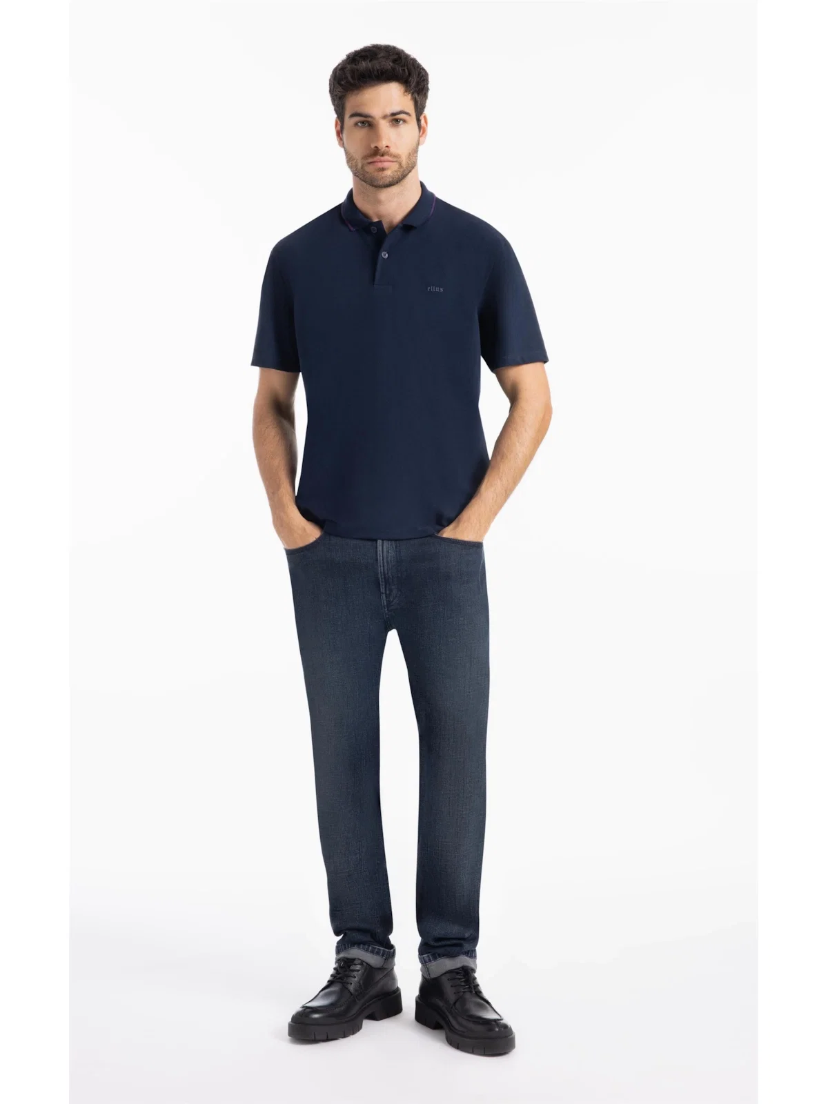 Polo Piquet Ellus Gotico Azul Marinho — imagem 1