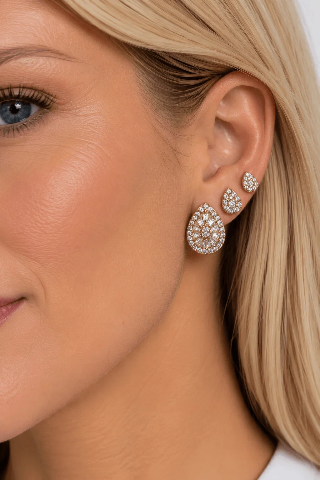 Kit Brinco Gota Strass - Dourado