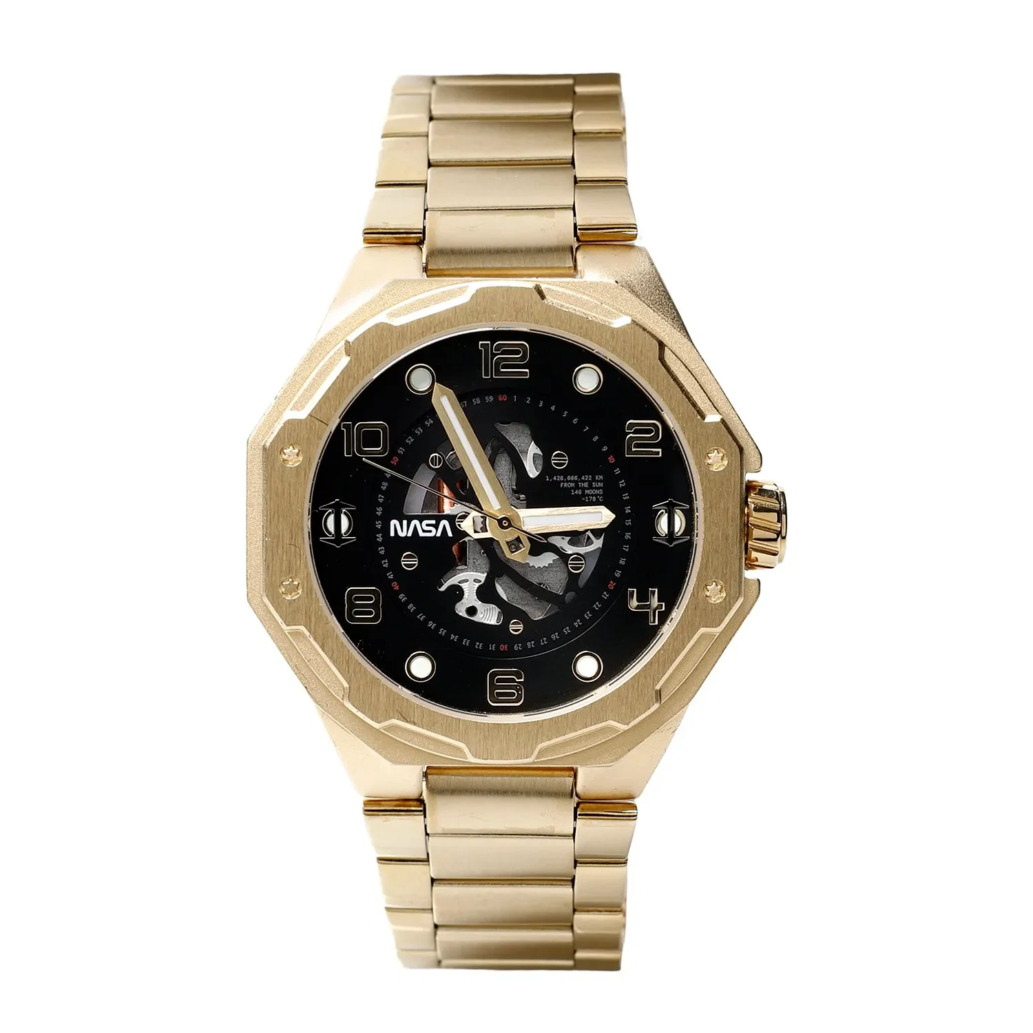 Relógio Analógico Masculino Nasa Metal Dourado — imagem 1
