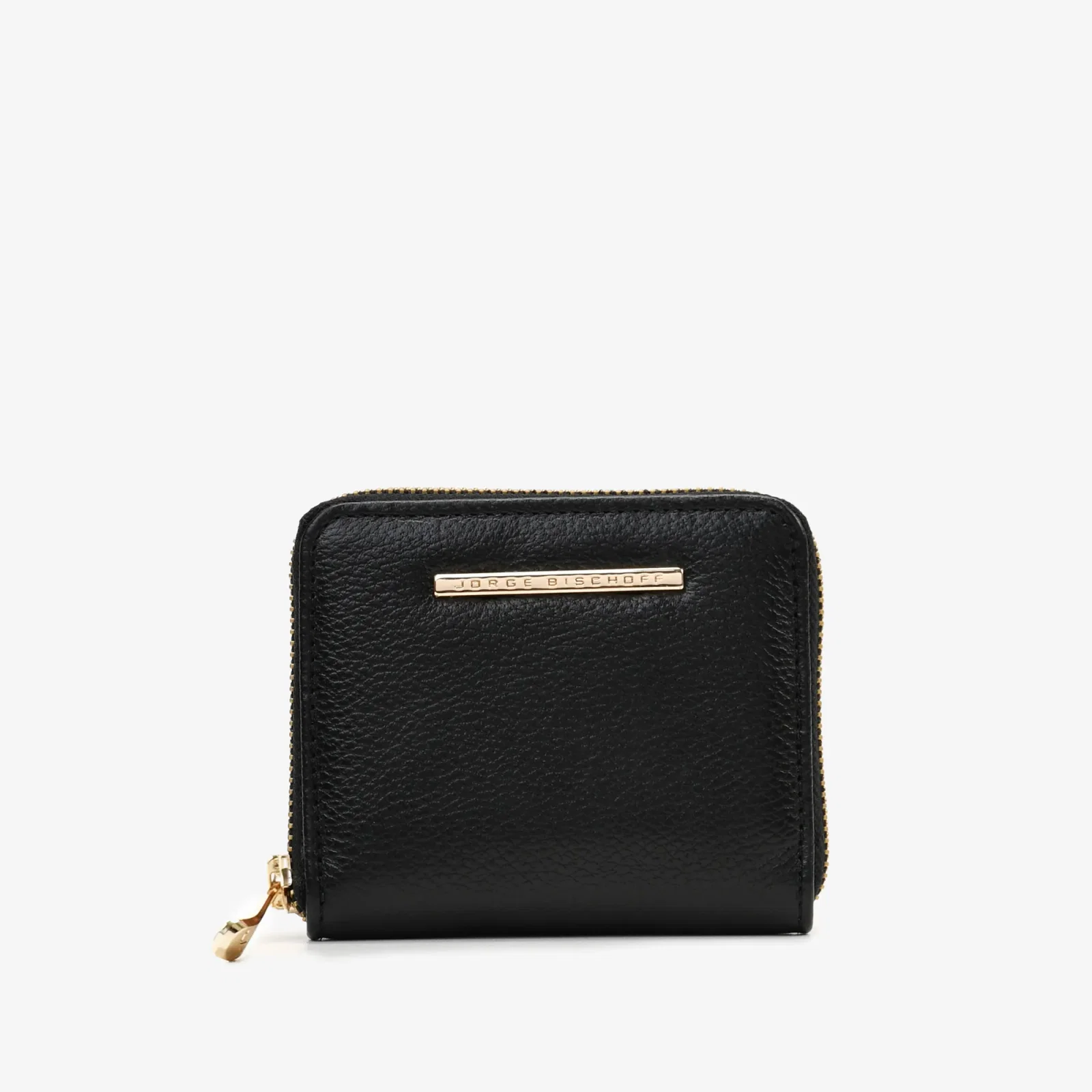 Carteira Ziper Preto Couro — imagem 1