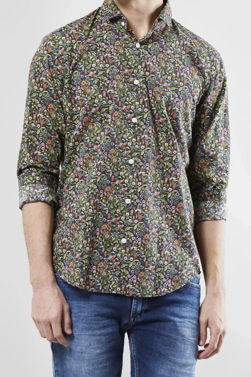 Camisa Enxuto Estampa Tropical Floral — imagem 1