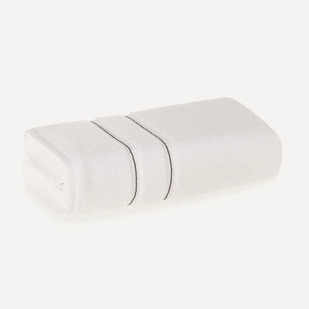 Toalha Banhão Fio Zero Twist 100% Algodão Plaza Branco / Preto