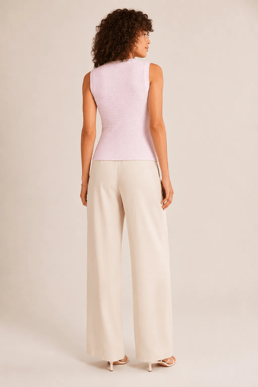 Blusa Tricot Decote v Abotoamento - Rosa