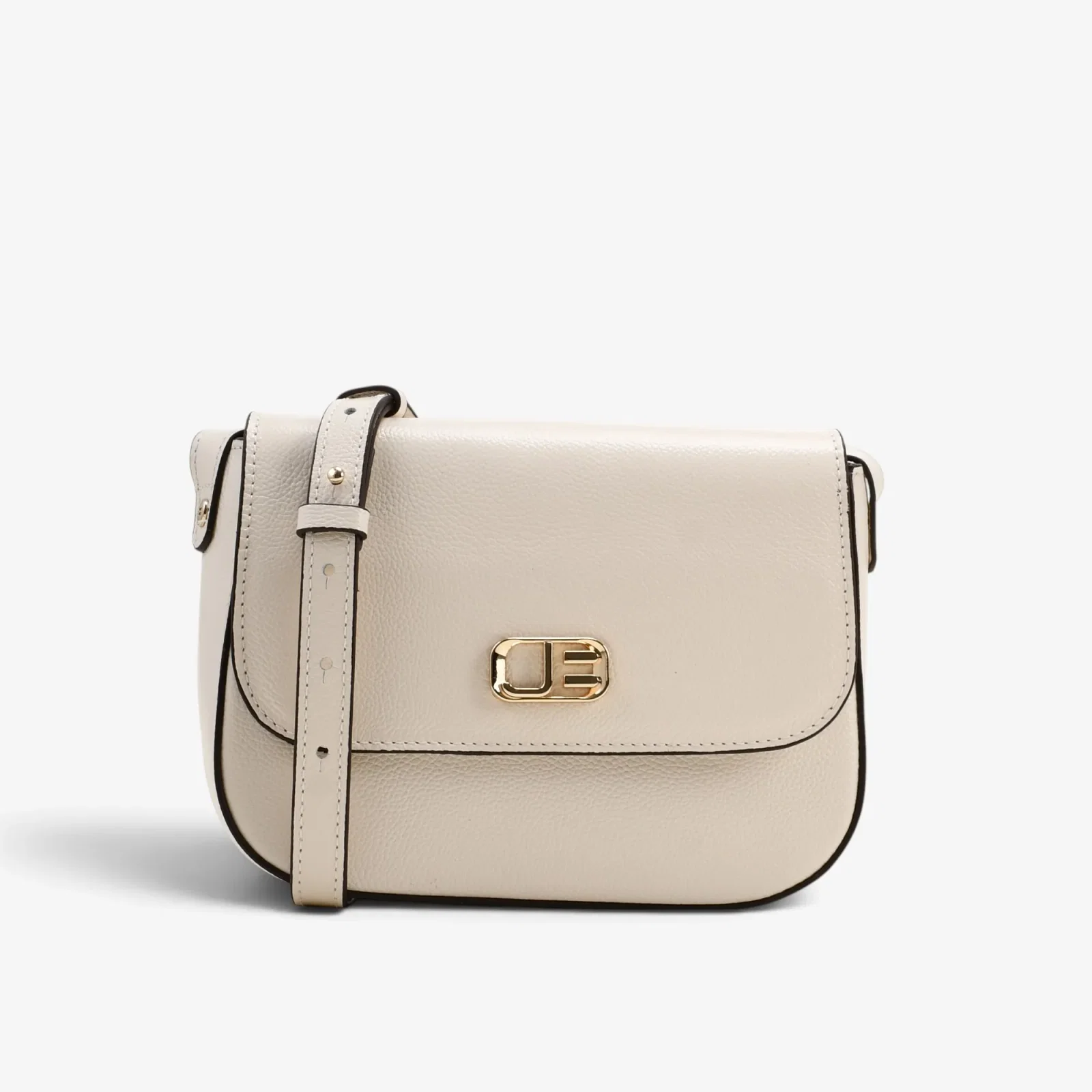 Bolsa Transversal Off White Algodão Couro