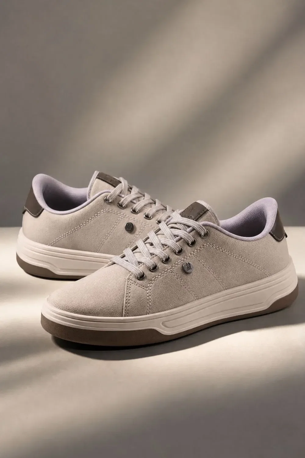Tênis Casual Design Elegante Versátil Polo Wear Bege Claro