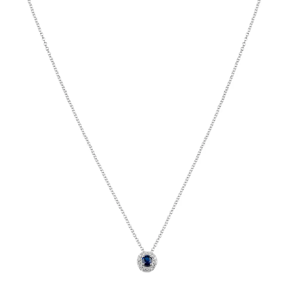 Colar Life Forms em Prata 925 com Pedra Azul e Incolores, 45cm — imagem 1