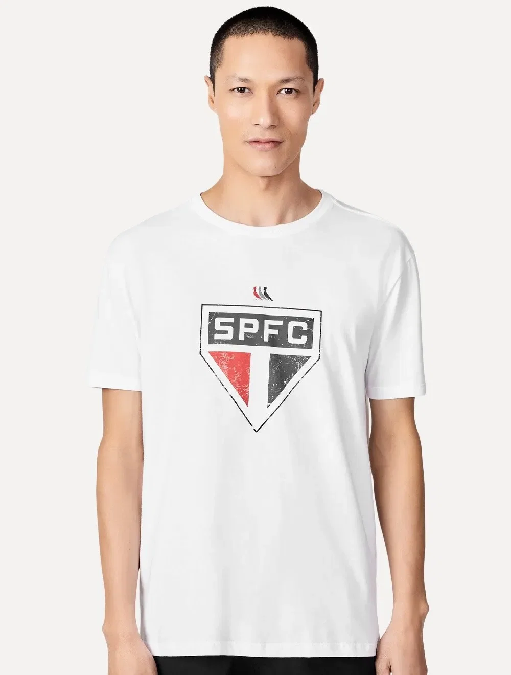 Camiseta Reserva Masculina SPFC Big Shield Branca — imagem 1