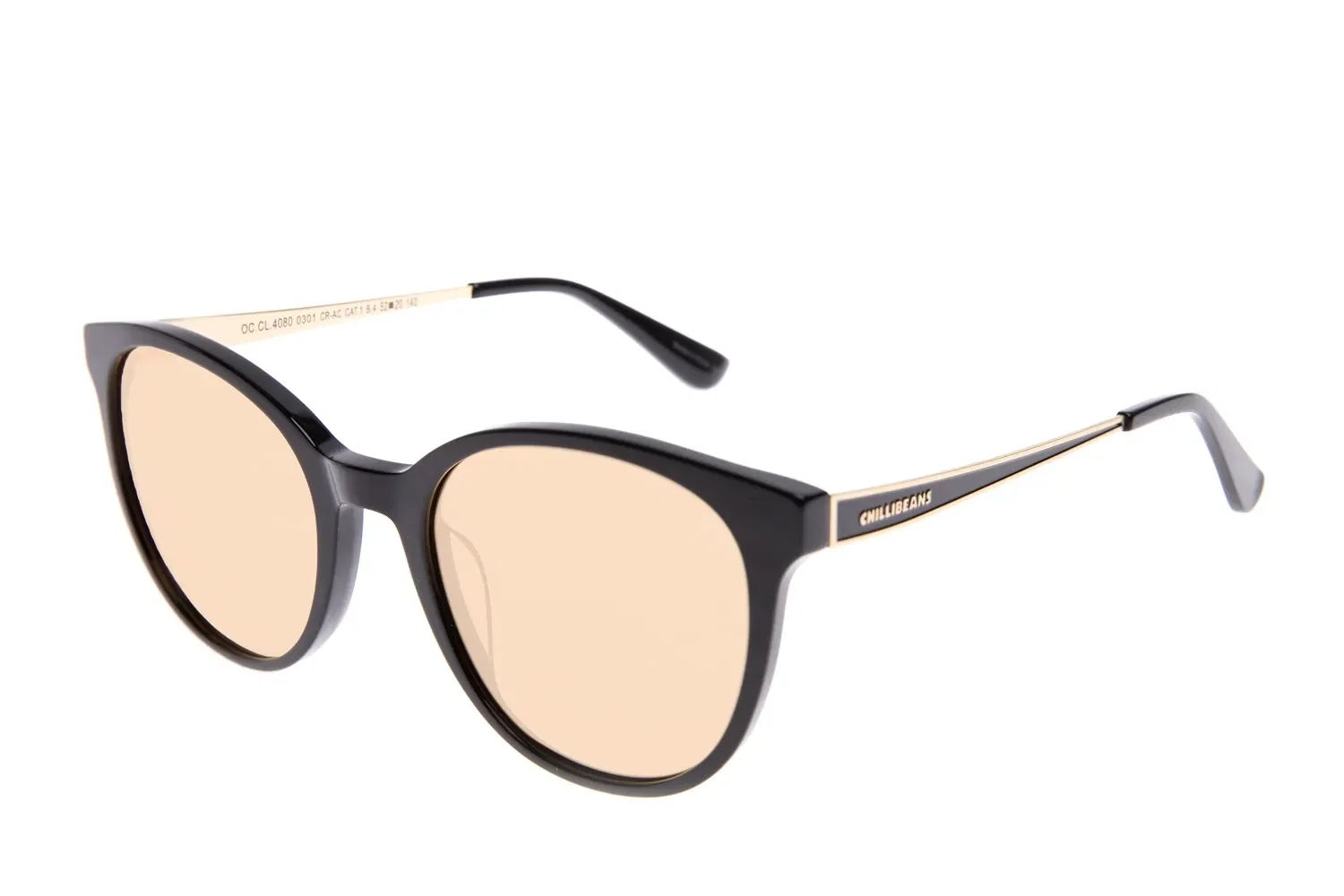 Óculos de Sol Feminino Premium Edition Redondo Clássico Preto — imagem 1
