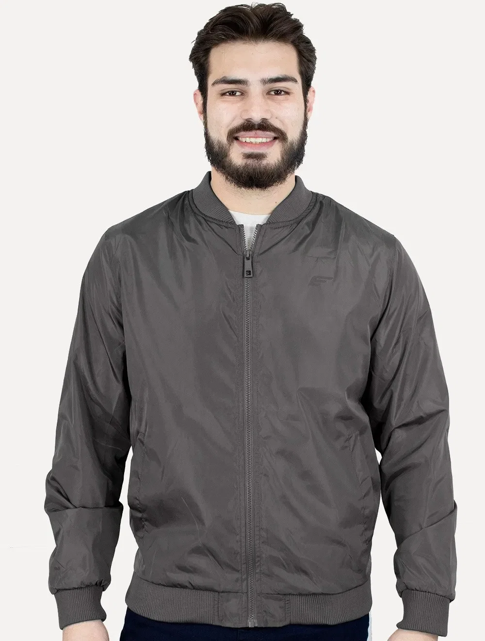 Jaqueta Ellus Masculina Nylon Light Bomber Pocket Grafite