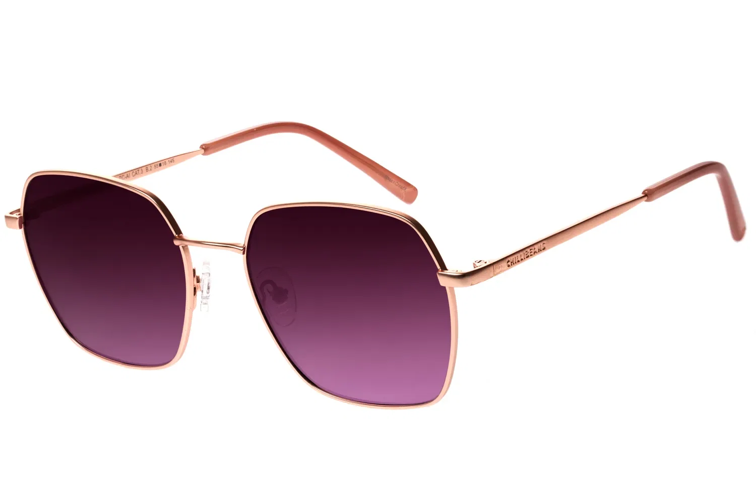 Óculos de Sol Feminino Ótica Chilli Beans Quadrado Metal Roxo — imagem 1