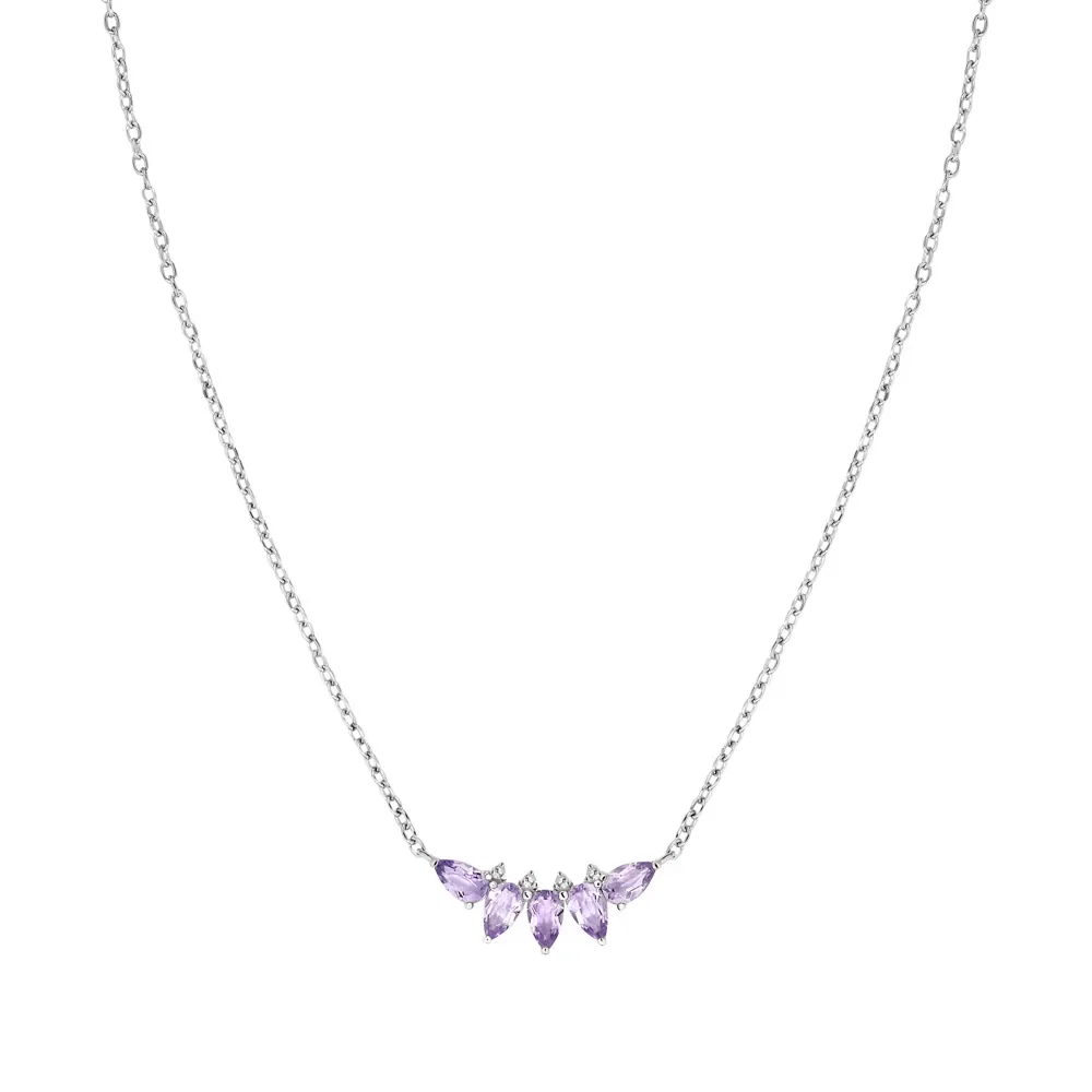 Colar Life Provence em Prata 925 com Ametista e Topázio Incolor, 50cm — imagem 1