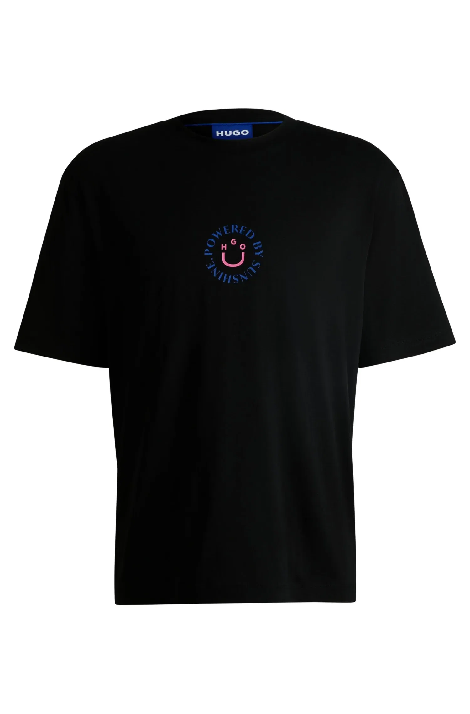 Camiseta Em Jersey De Algodão Com Logo Happy HUGO — imagem 1