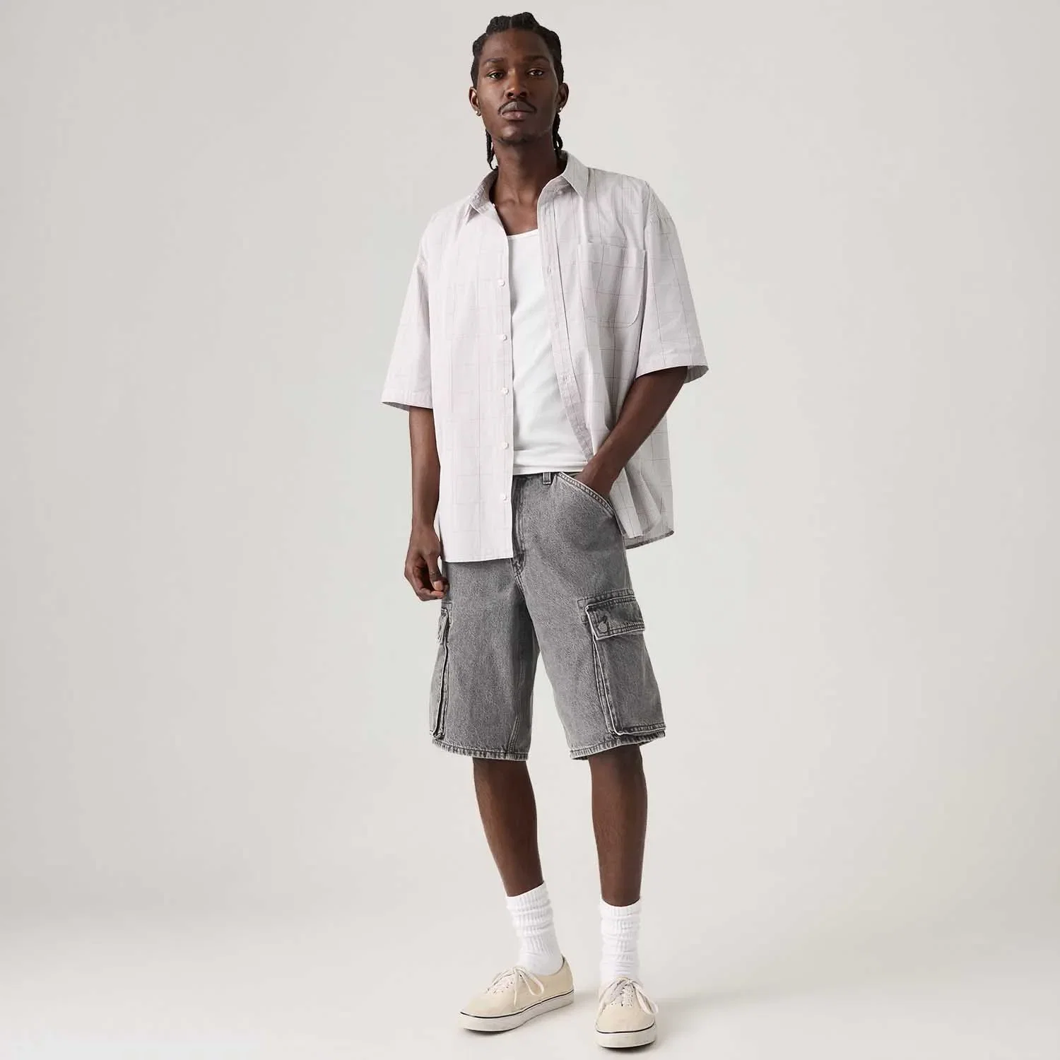 Bermuda Jeans Levi's® 478® Baggy Cargo Cinza