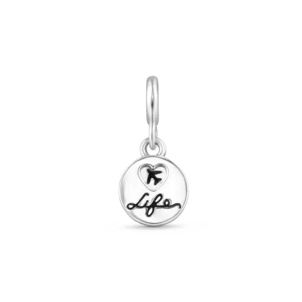Pingente Life Viagem Wanderlust em Prata 925 com Esmalte — imagem 1