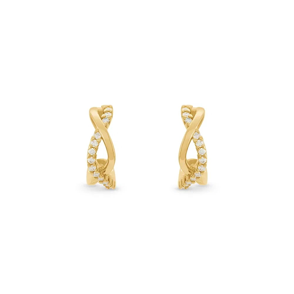 Argola Daily em Ouro Amarelo 18k com Diamantes 0,14ct, 12mm — imagem 1