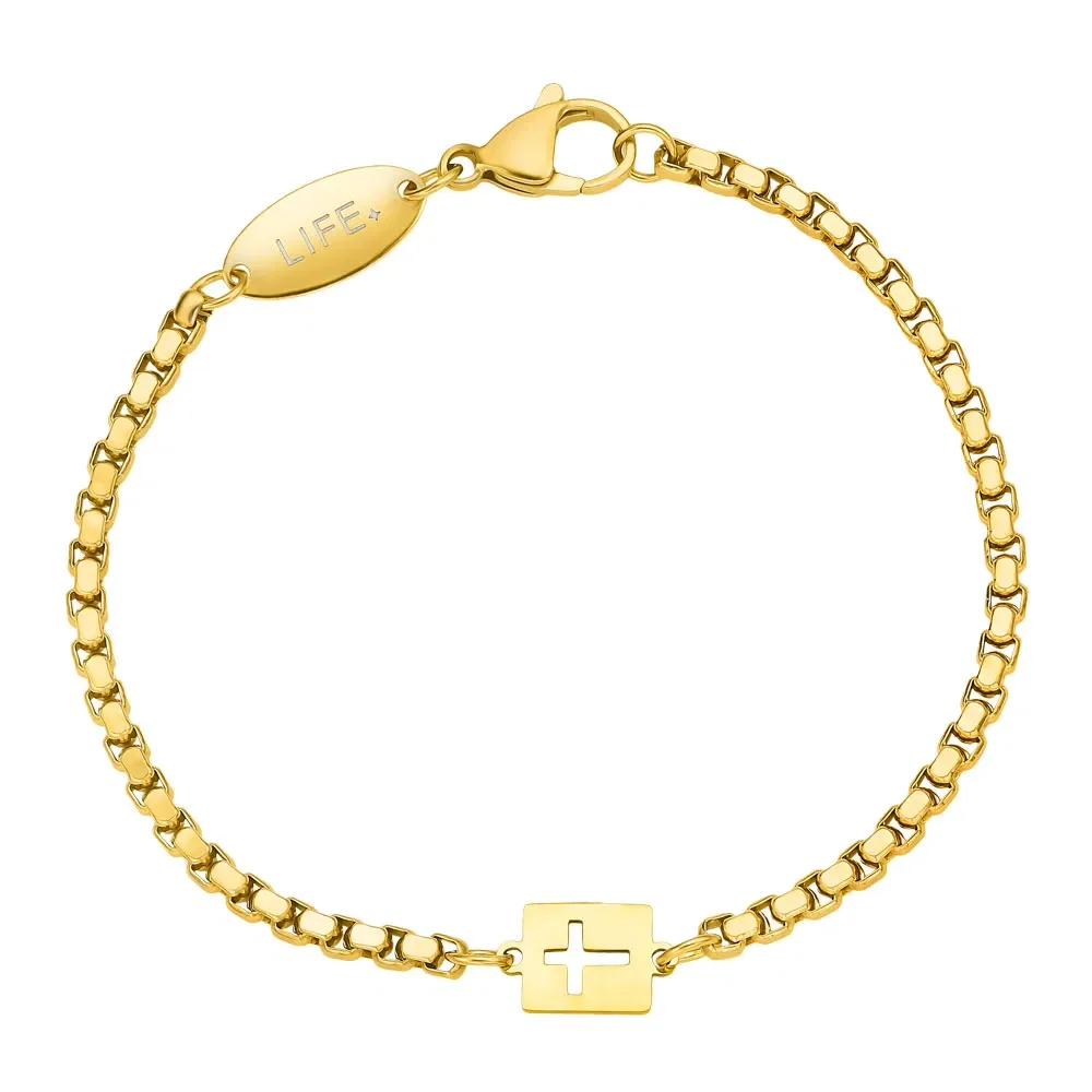 Pulseira Life Cruz em Aço