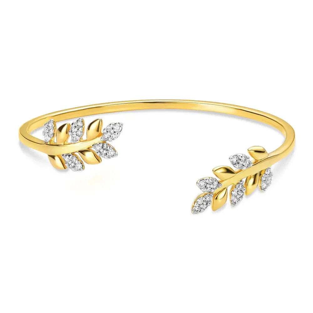 Pulseira Nature em Ouro Amarelo 18k com Diamantes — imagem 1