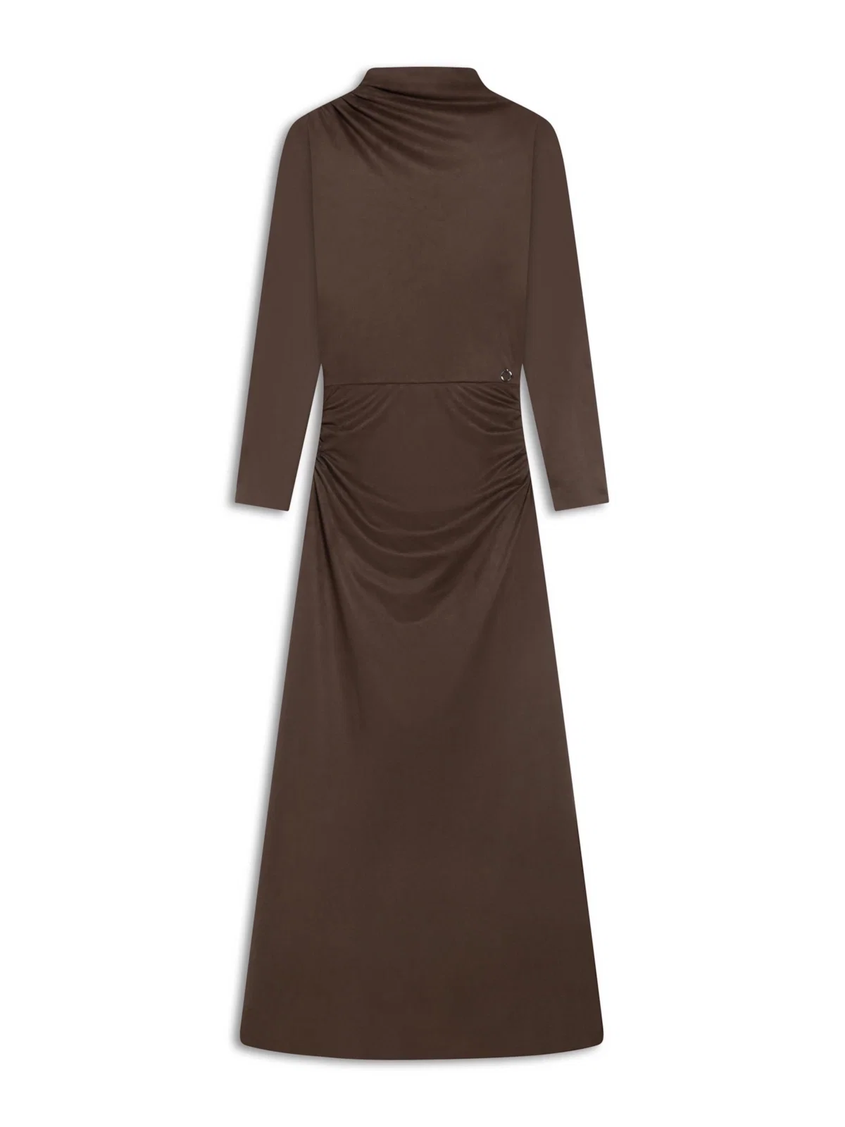 Vestido Jersey Leather Drapped Marrom