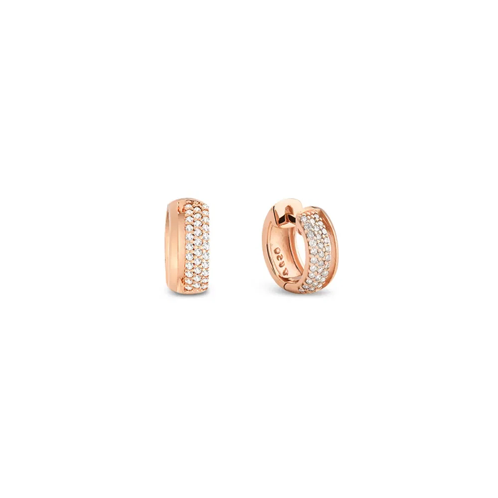 Argola em Ouro Rosé 18k com Diamantes 0,32ct, 12mm — imagem 1