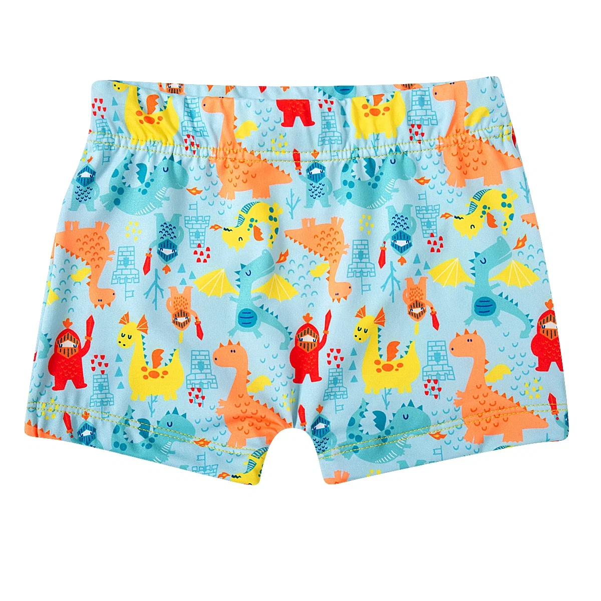 Shorts Praia Toddler Dragão Colorido Lycra Proteção Uv 50+ Tip Top
