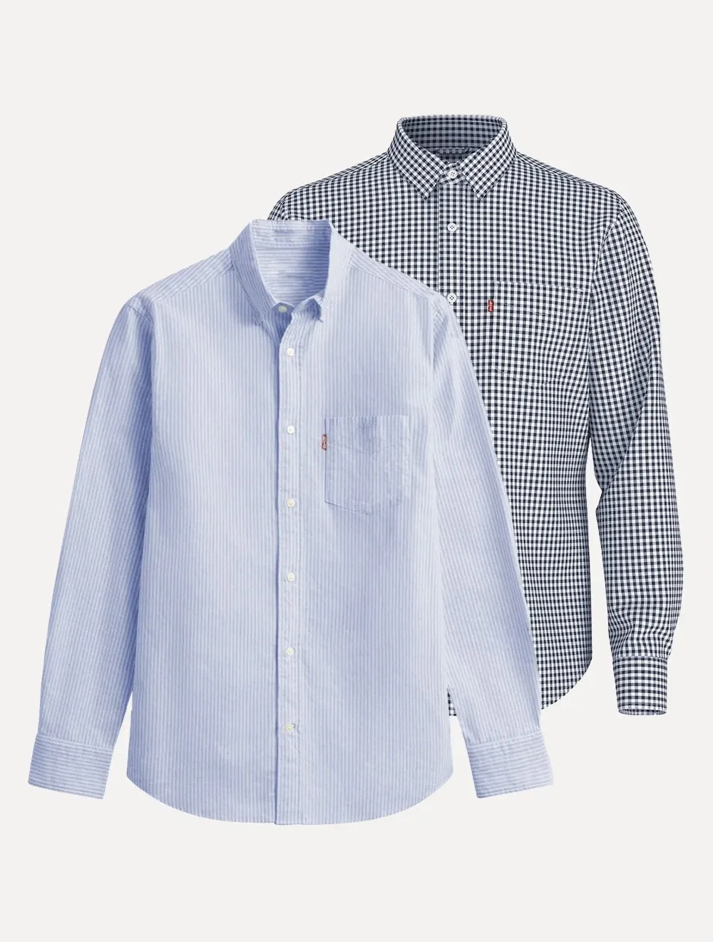 Kit Camisas Levis | Masculina Standard One Pocket Xadrez / Azul Claro
