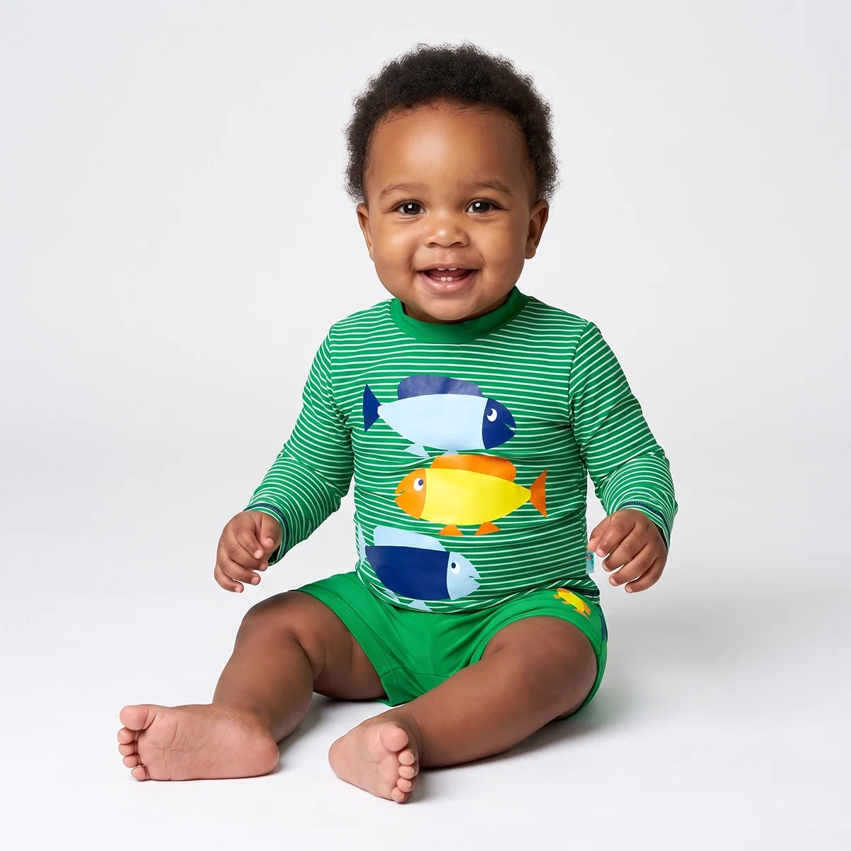 Conjunto Praia Toddler Colors Fish Lycra Print Proteção Uv 50+ Tip Top