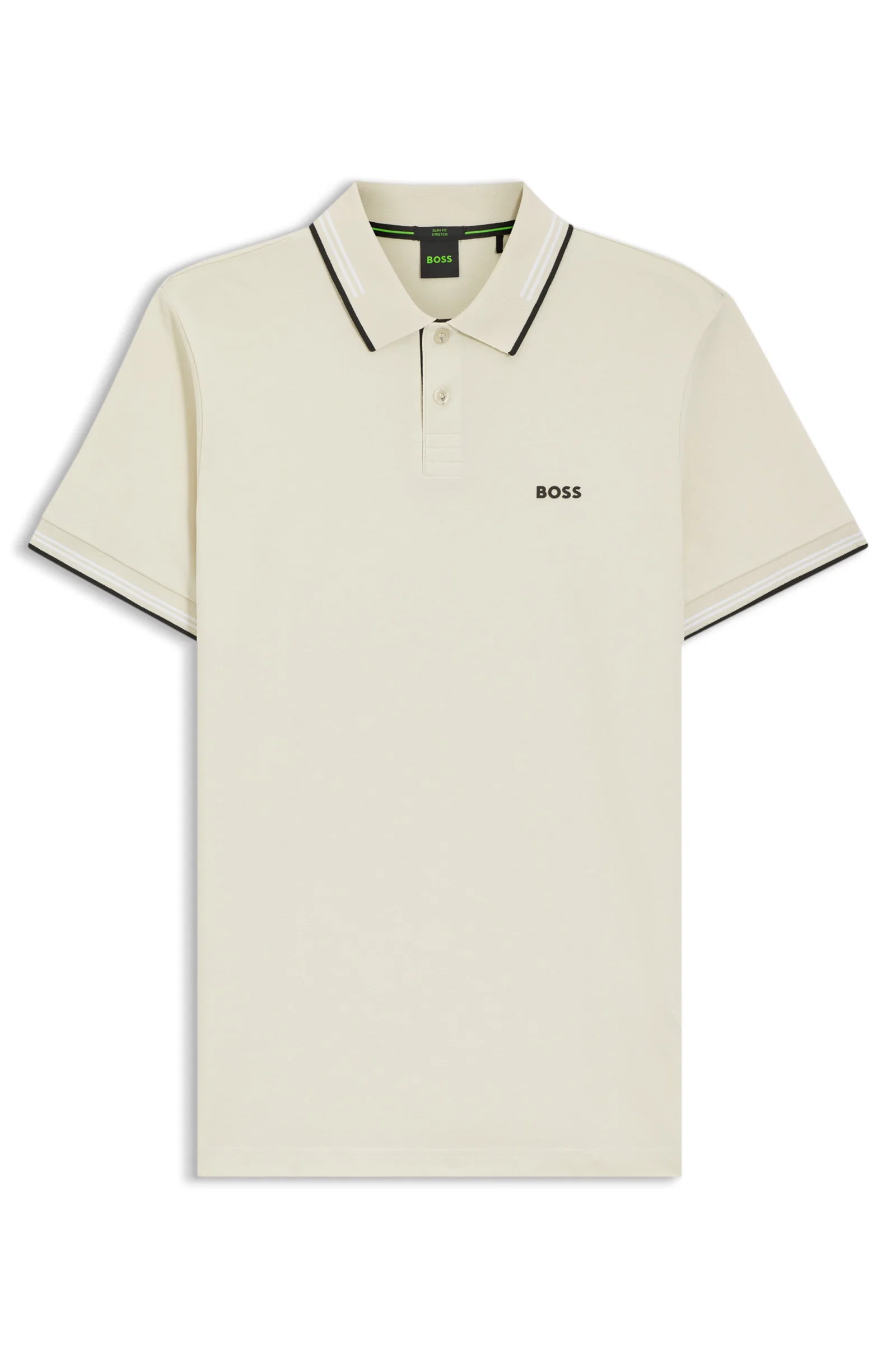 Polo Slim Fit Em Algodão Elástico