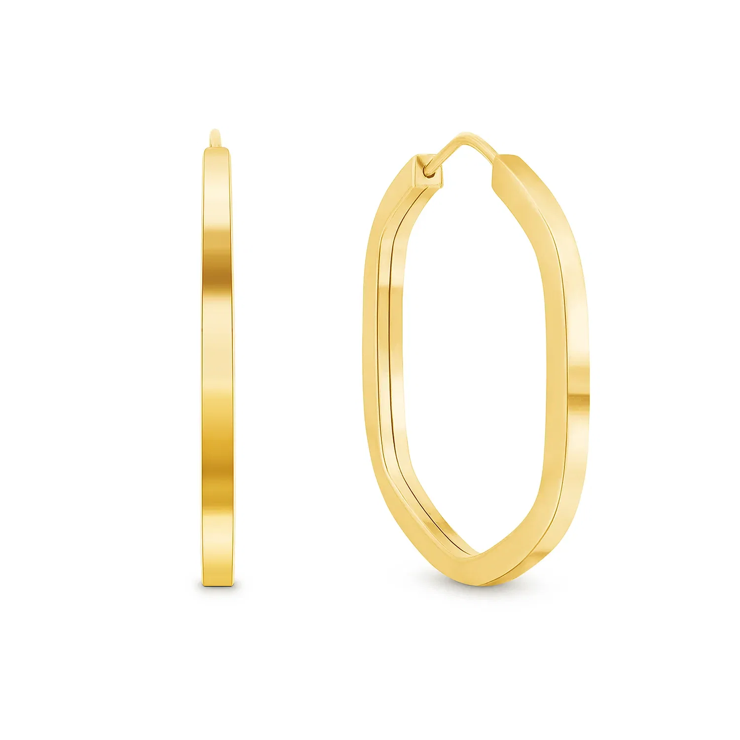 Argola hexagonal em Ouro Amarelo 18k, 38mm — imagem 1