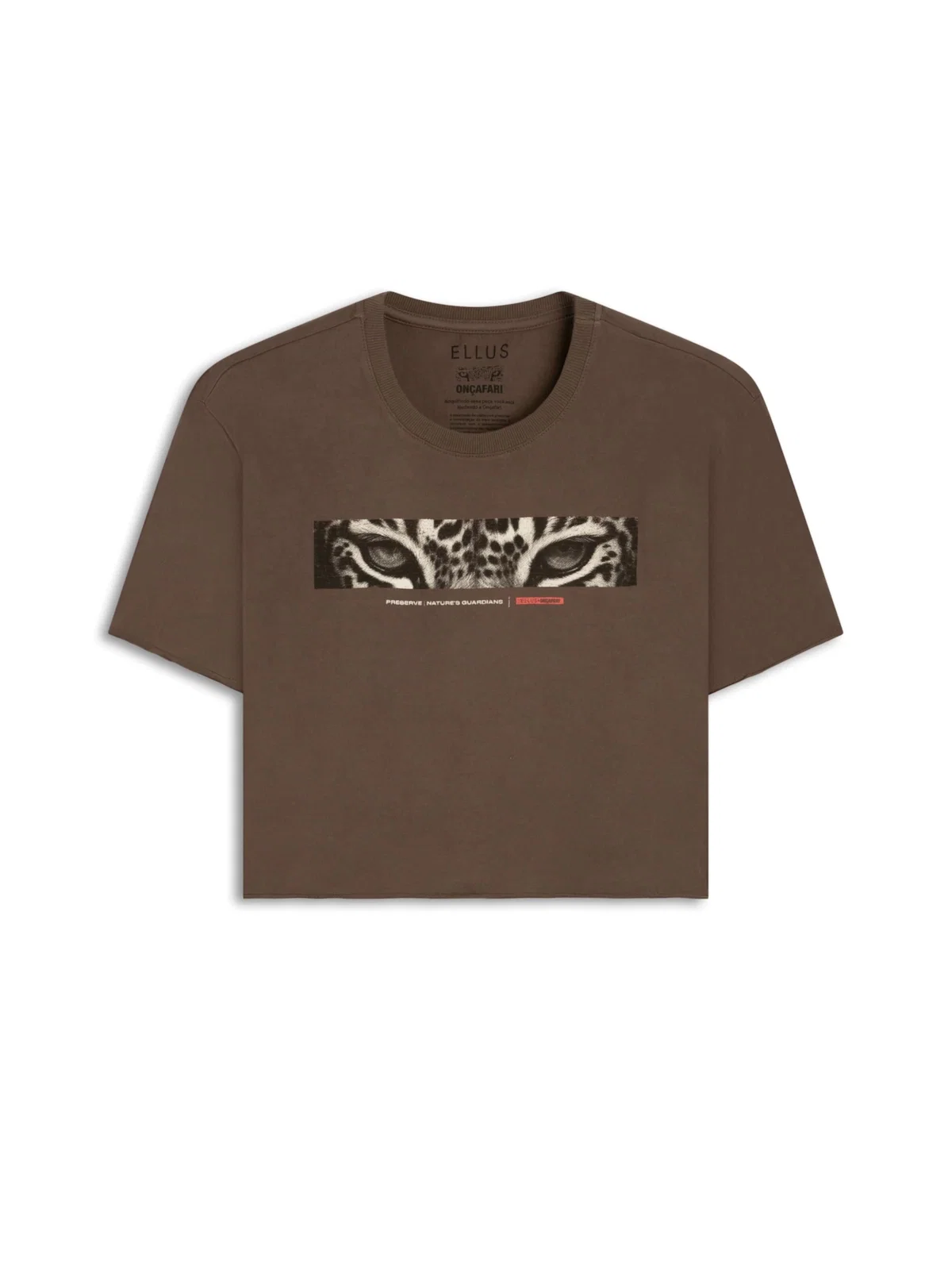 Blusa Ellus Onçafari Eyes Boxy Cropped Tabaco — imagem 1