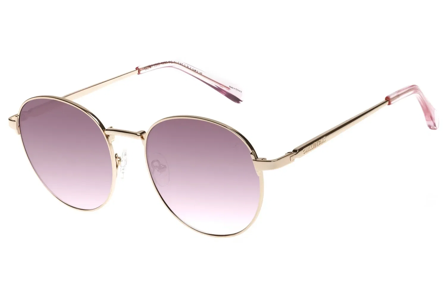 Óculos de Sol Feminino Chilli Beans Redondo Rosé Banhado a Ouro — imagem 1