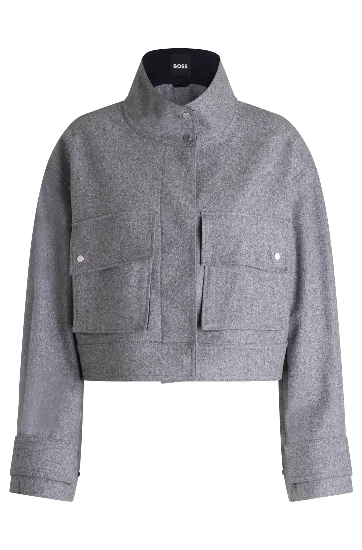 Jaqueta Cropped De Ajuste Regular