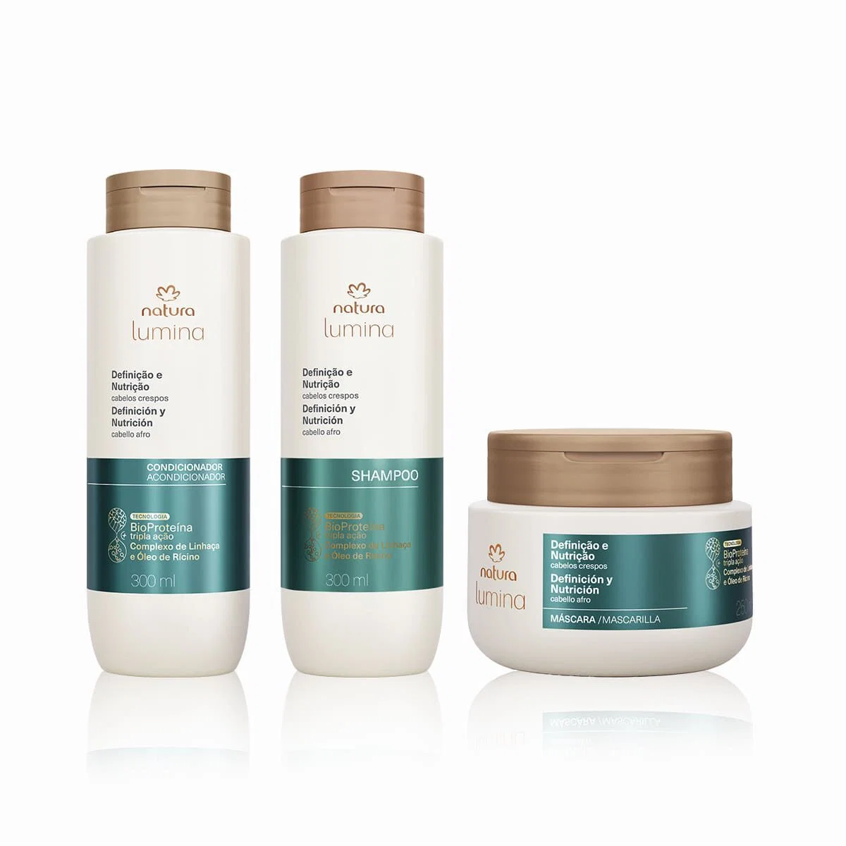 Kit Lumina Cabelos Crespos Shampoo, Condicionador e Máscara (3 produtos)