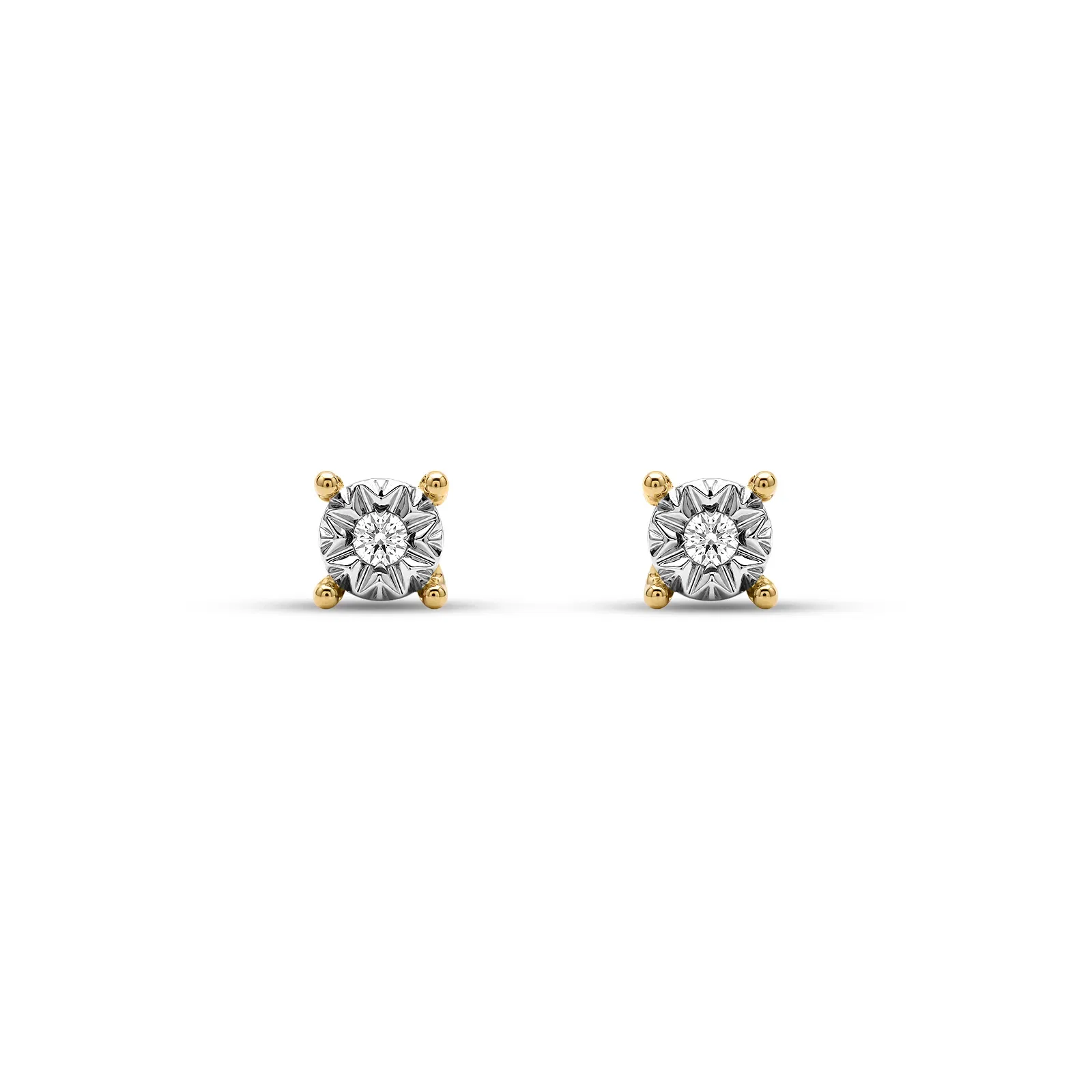 Brinco Solitário Illusion em Ouro Amarelo 18k com 0,010ct de Diamante — imagem 1