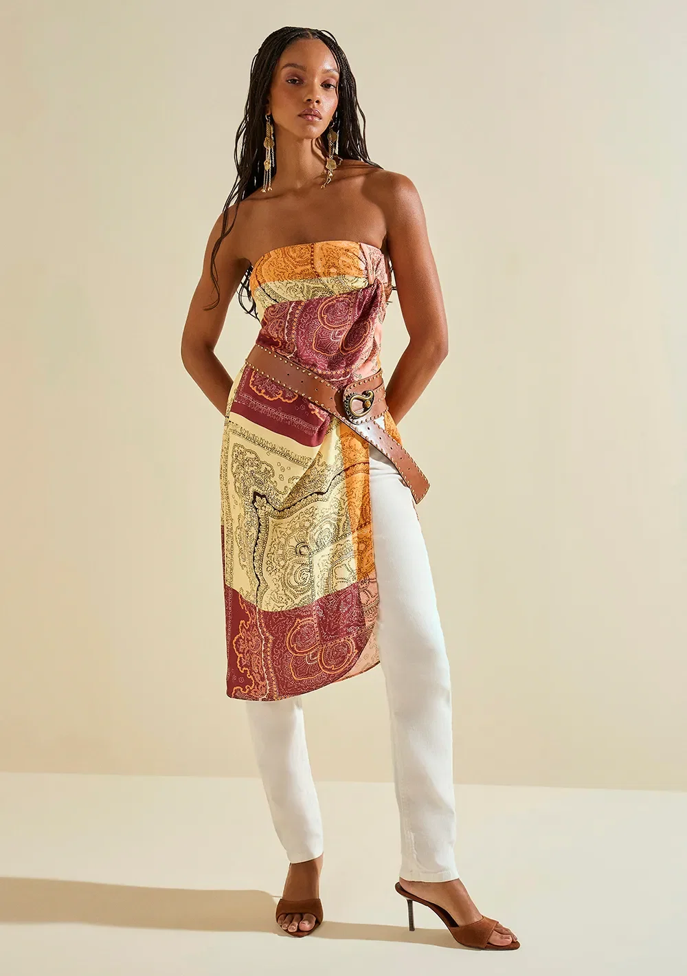 Calça Morena Rosa Skinny Média Off White — imagem 1