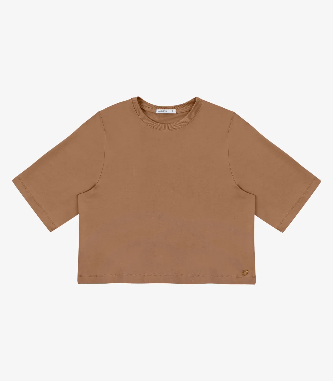 Blusa Feminina Manga Curta em Molecotton Endless Marrom
