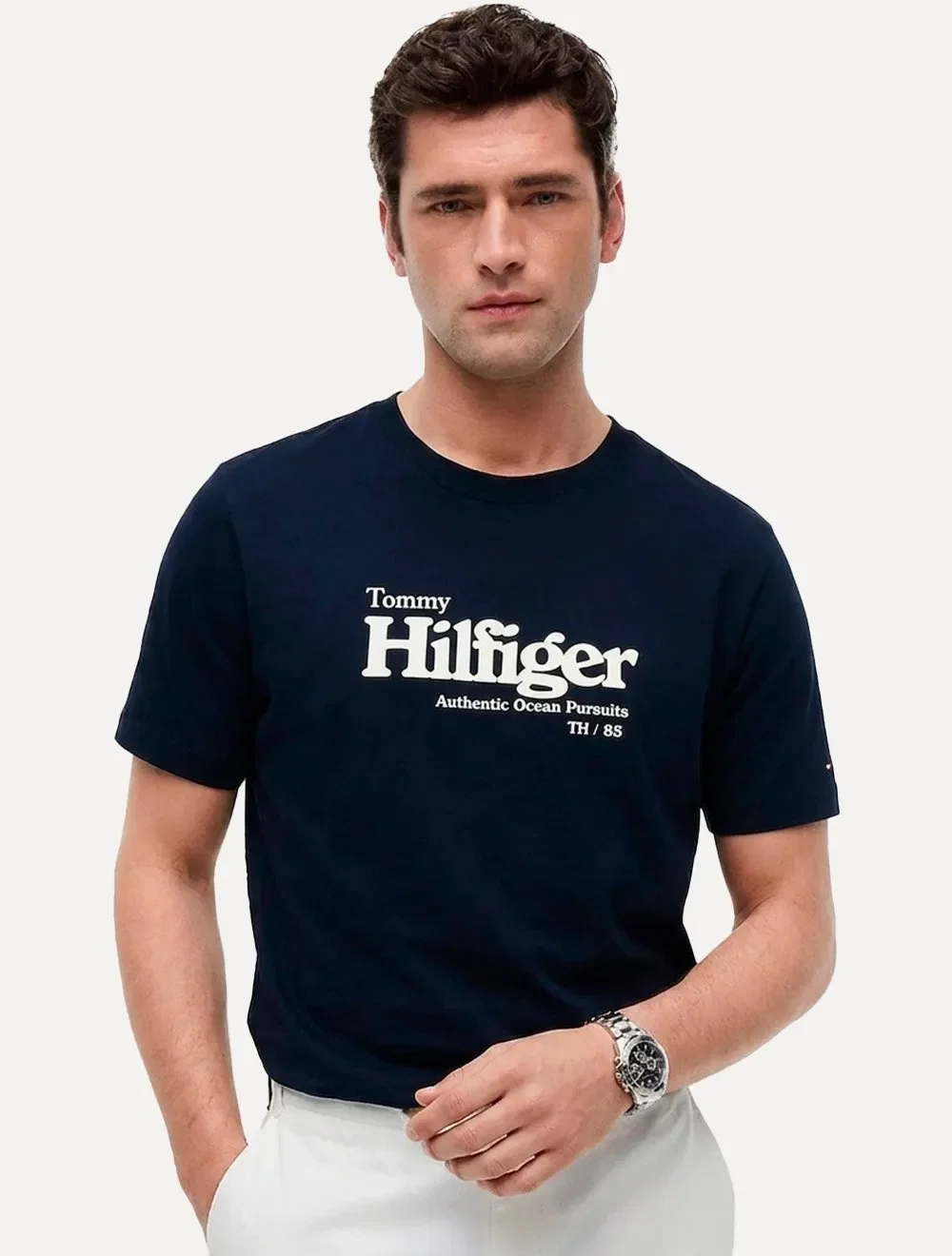 Camiseta Tommy Hilfiger Masculina Authentic Ocean Pursuit Azul Marinho