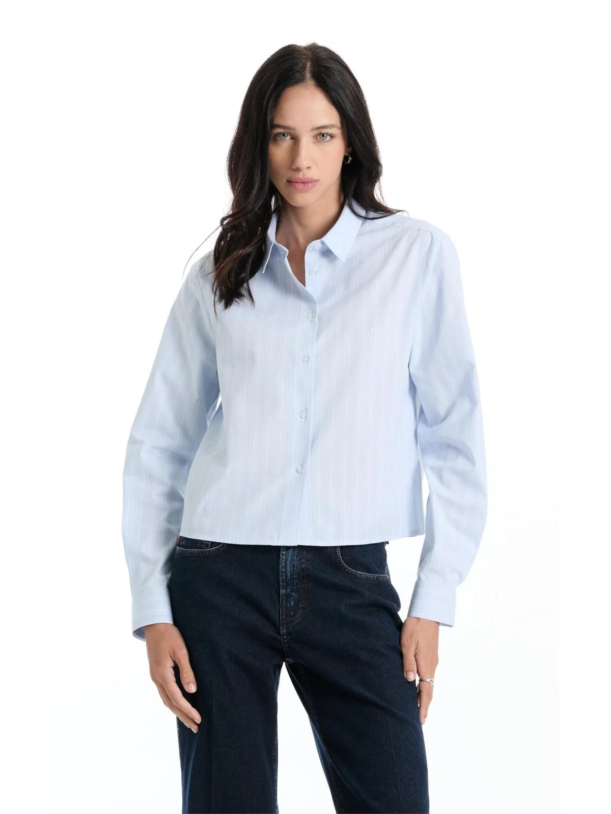 Camisa Tricoline Island Box Azul Claro — imagem 1