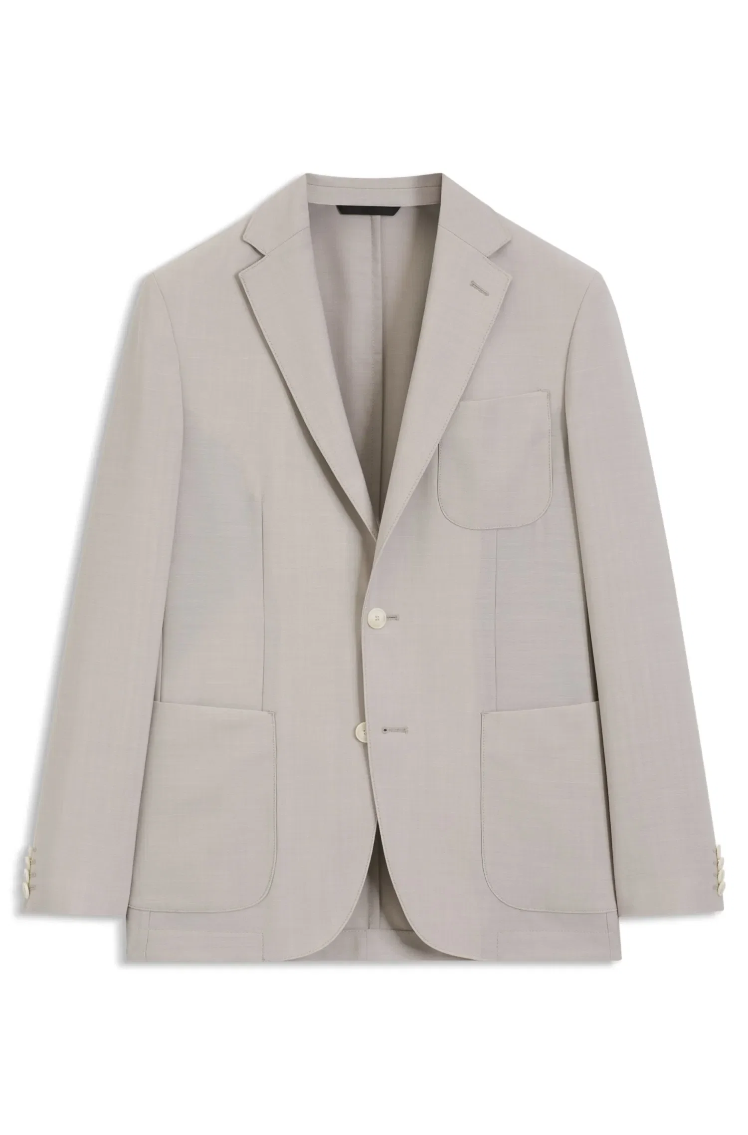 Blazer Slim Fit Em Lã Virgem Com Micropadrão — imagem 1