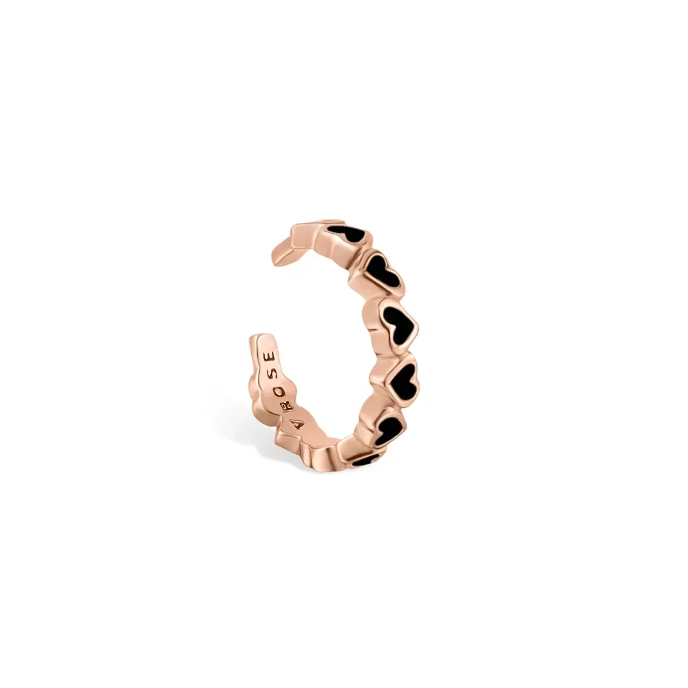 Piercing Life Corações Esmaltado em Liga Rosé com Banho de Ouro Rosé