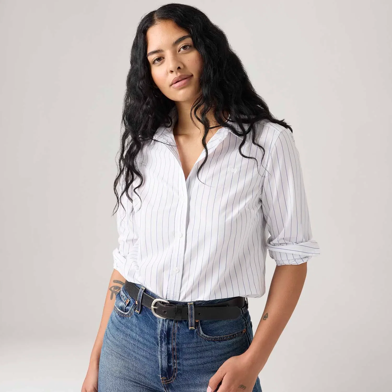 Camisa Levi's® The Classic BW Listrada Branca — imagem 1