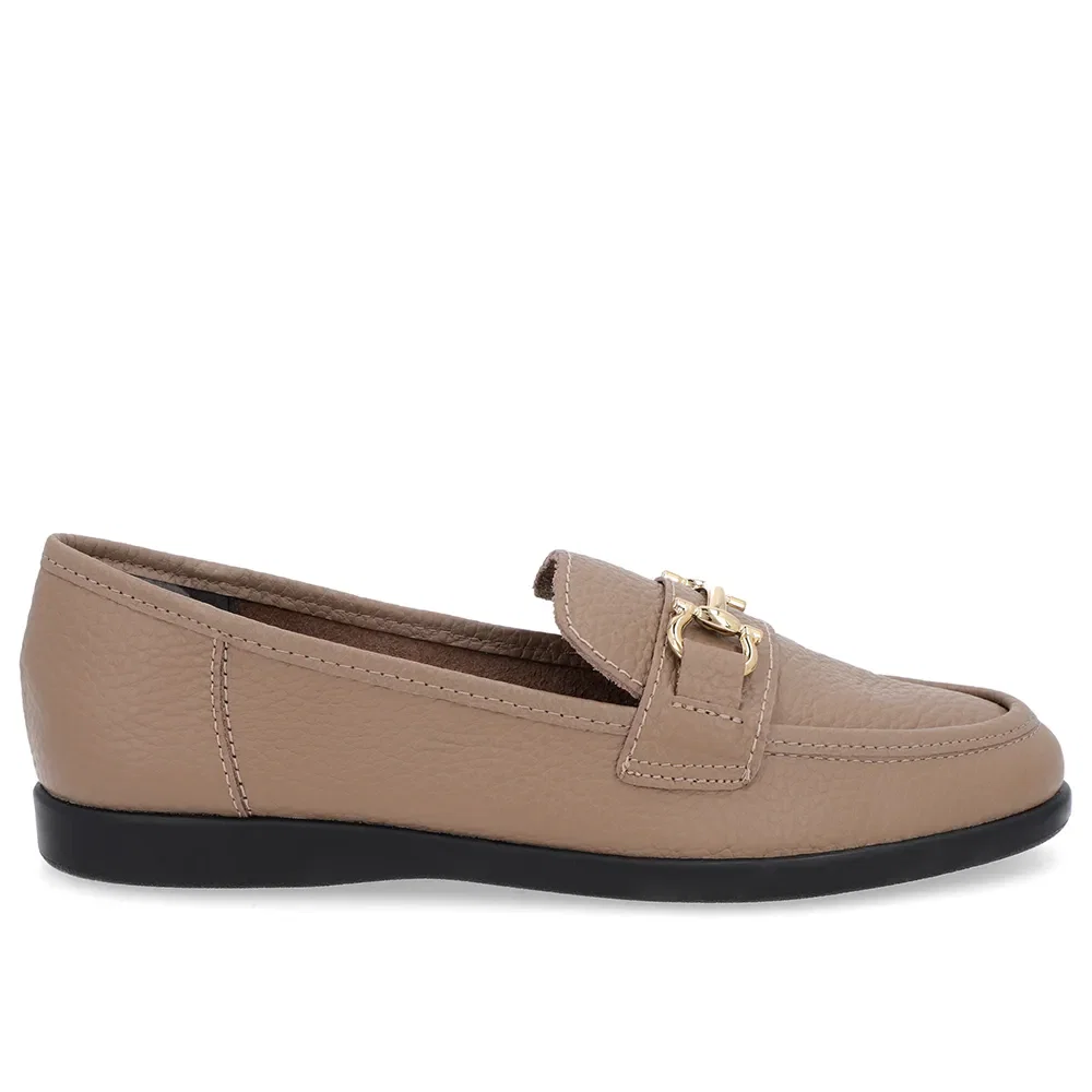 Loafer Urbano Marrom Claro Couro Bridão