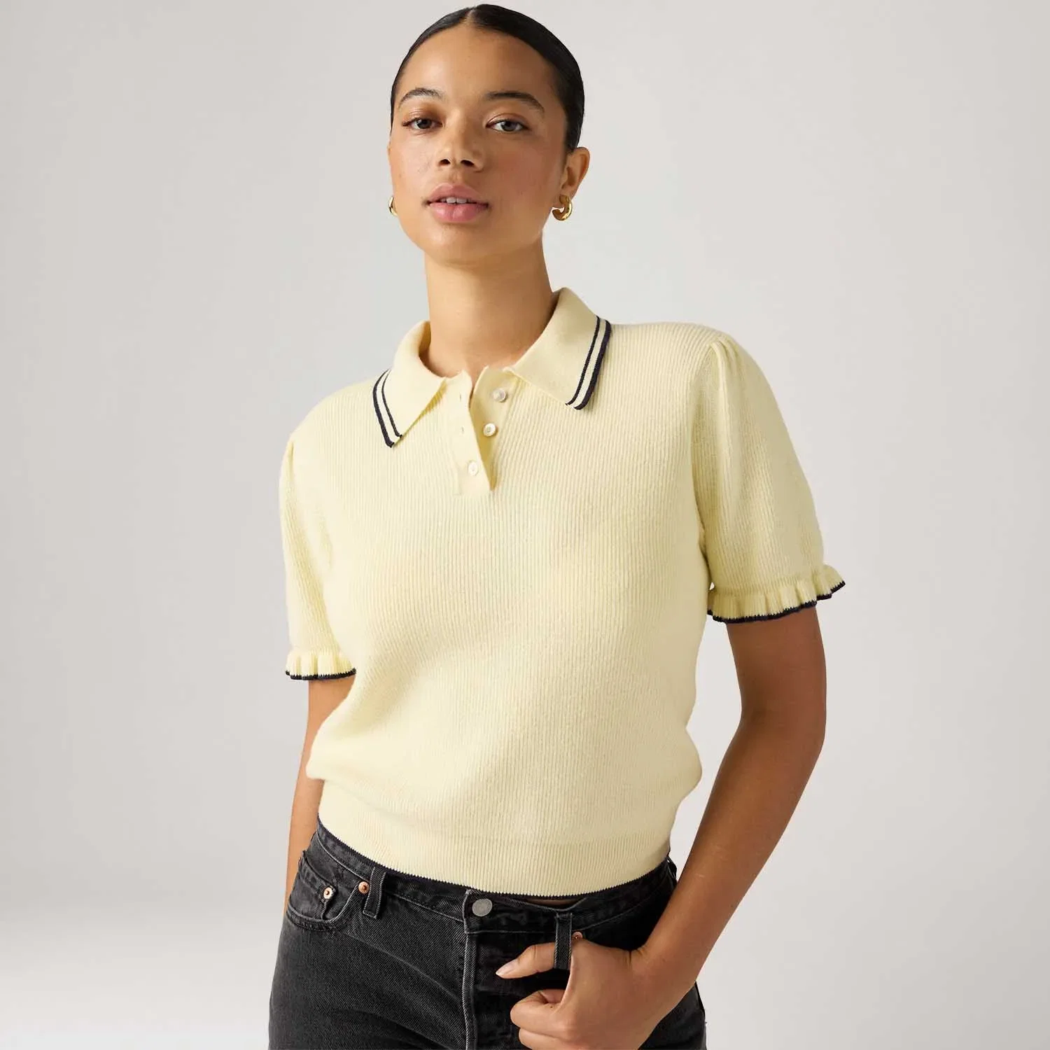 Polo Levi's® Super Soft Summer Amarelo Claro Manga Curta