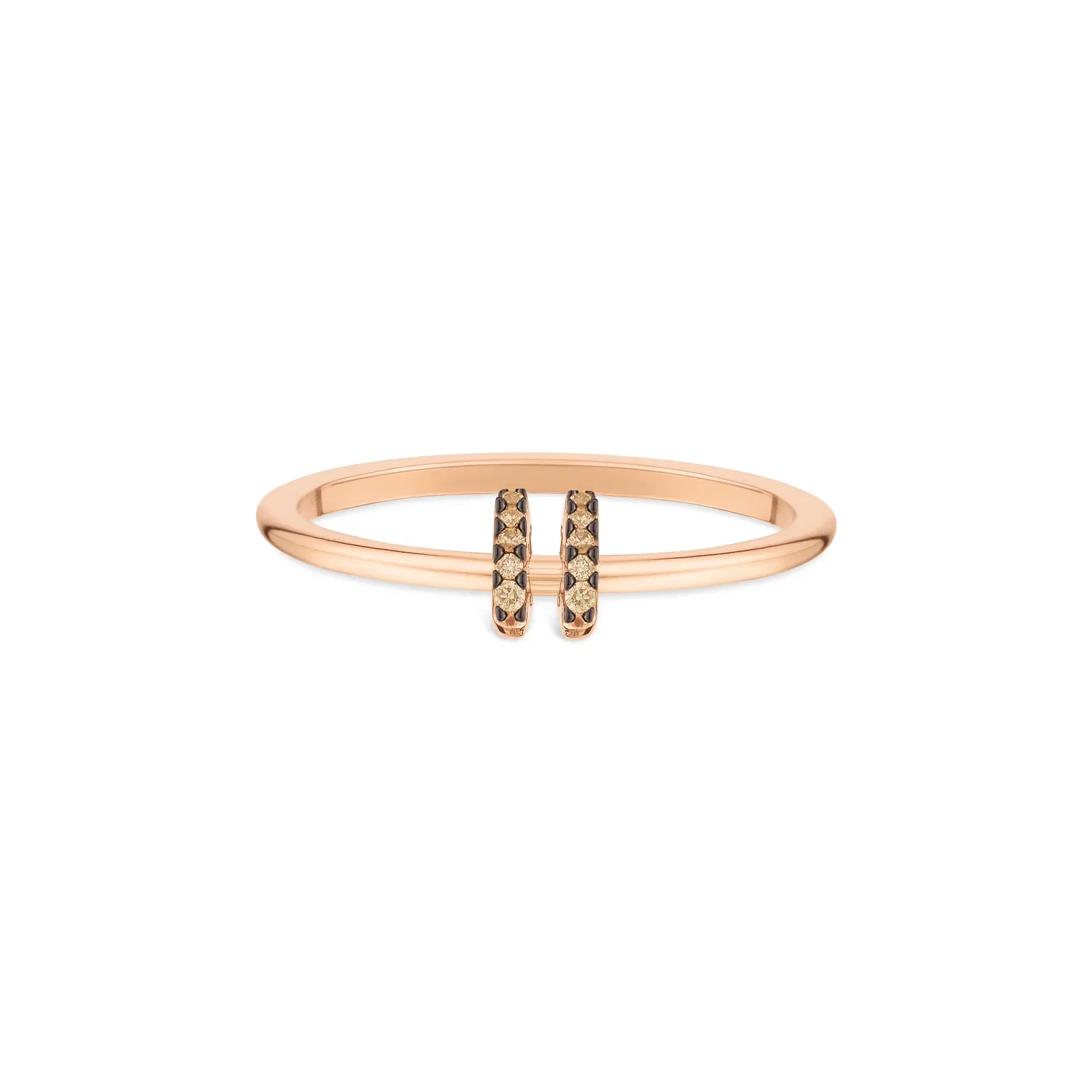 Anel Elos em Ouro Rosé 18k com Diamantes Brown — imagem 1