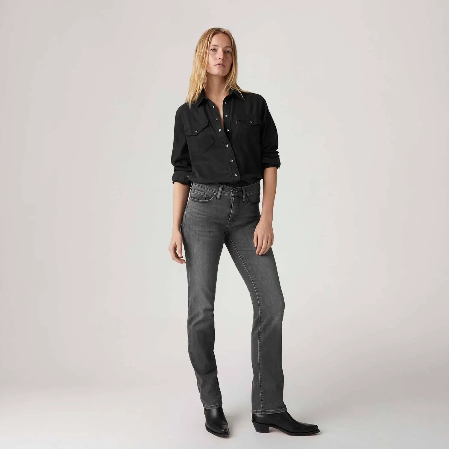 Calça Jeans Levi's® 314® Shaping Straight Preta — imagem 1