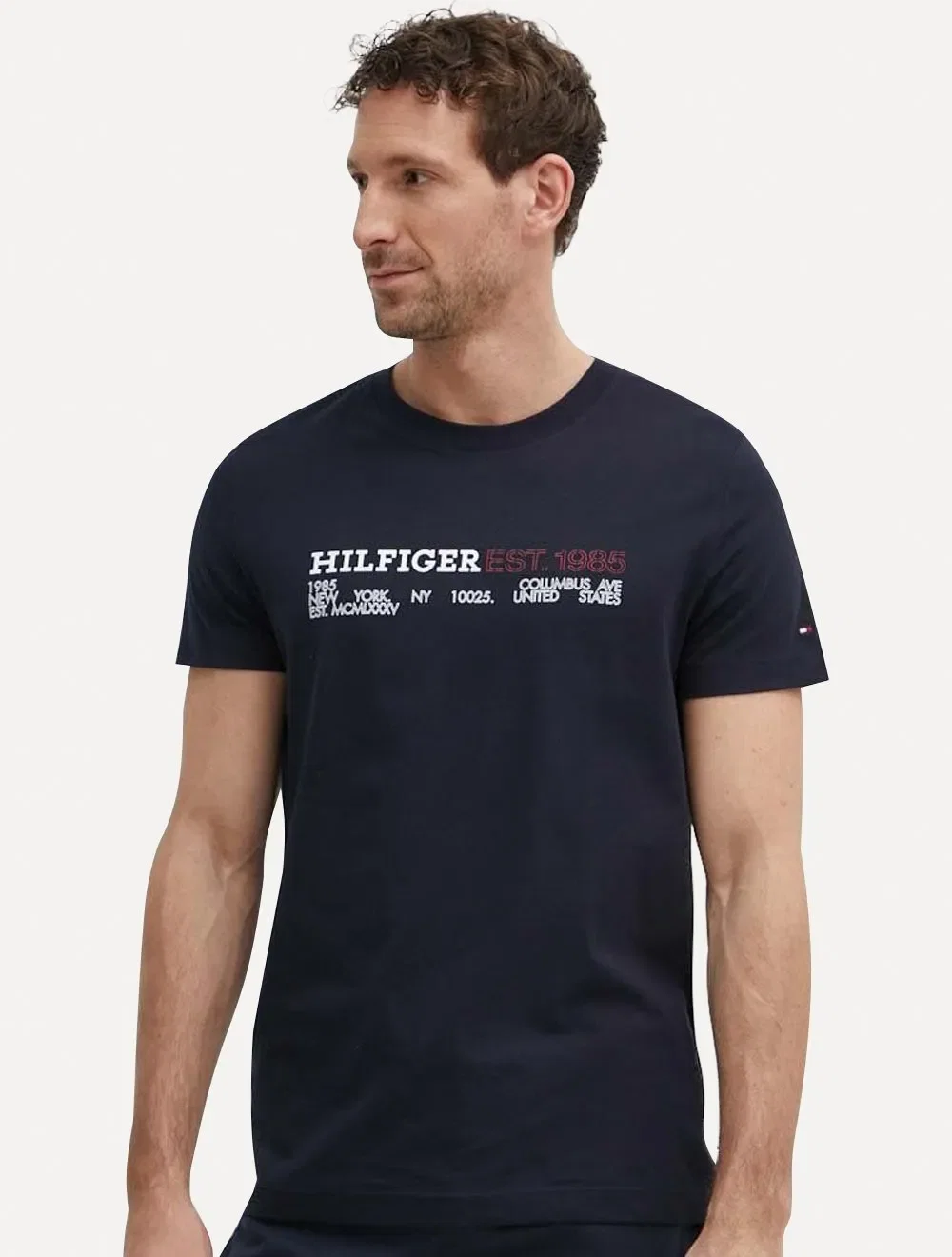 Camiseta Tommy Hilfiger Masculina Monotype 1985 Logo Azul Marinho — imagem 1